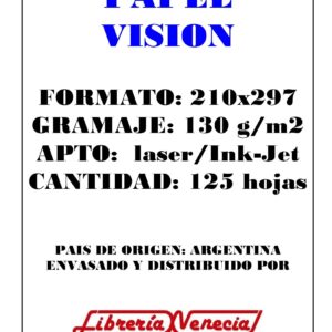 PAPEL VISION OBRA BCO 130grs. A4 x 125