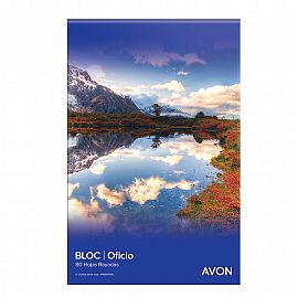 BLOCK AVON 2 PERF. OFICIO X 80 HJS. RAYADO