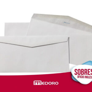 SOBRES MEDORO BLANCO (1300) OFICIO INGLES 63 GRS. X 500 U.