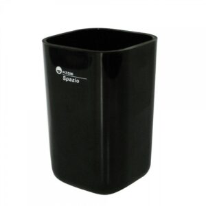 PORTA LAPIZ PIZZINI PLASTICO CUADRADO NEGRO (0482)