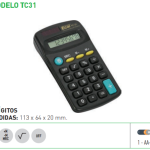 CALCULADORA ECAL DE BOLSILLO TC 31 8 DIGITOS