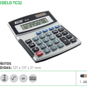 CALCULADORA ECAL MEDIANA TC 32 8 DIGITOS